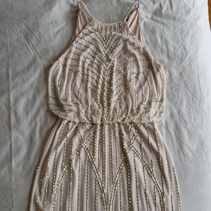 LAST CALL Aqua brand gold beaded dress Sz 6